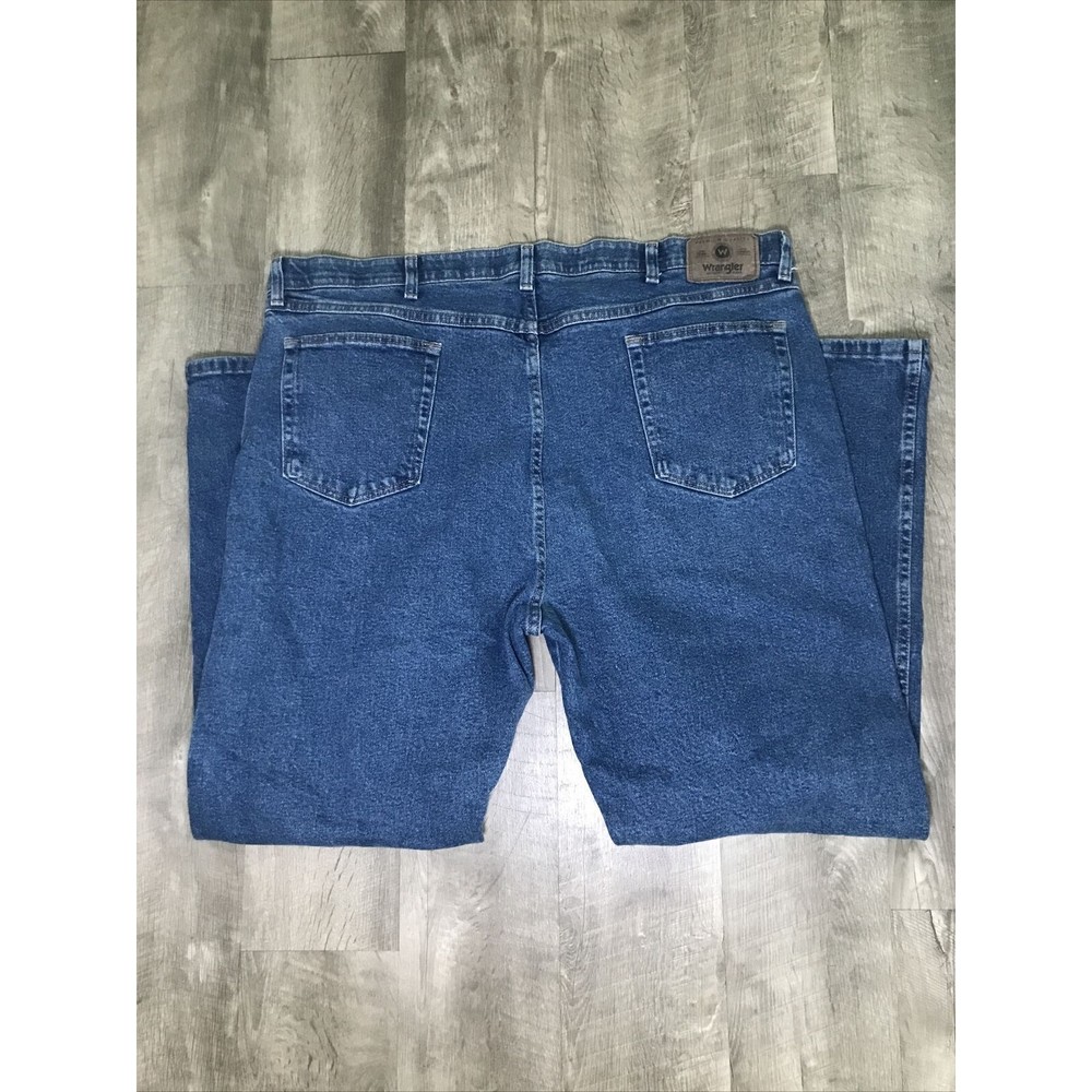 Wrangler Mens Jeans 44X30 Blue Cotton Blend Regular Fit Straight Work Cowboy - Picture 5 of 5